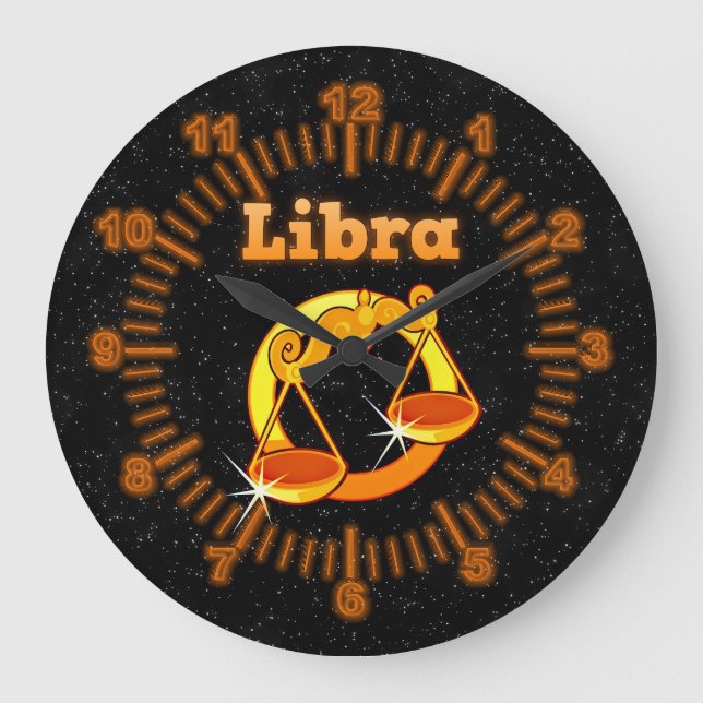 Zodiaktecken Libra Stor Klocka (Framsida)