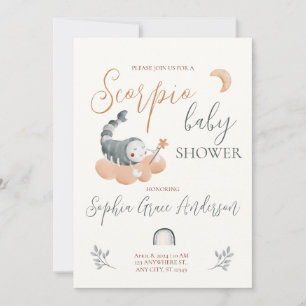 Zodiaktecken: Scorpio babydusch Inbjudningar