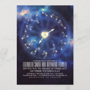 Zodiaktecken  Stängningsstart i natt Bröllop Inbjudningar