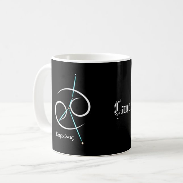 Zodiakusstjärnbild Kräftan Kaffe Mugg (Framsida vänster)