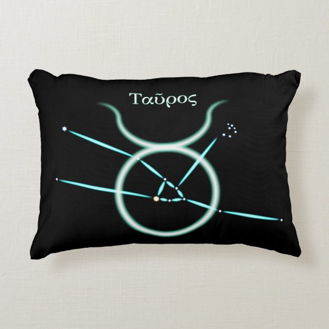 Zodiakusstjärnbild Oxe Dekorativ Kudd Prydnadskudde (Framsidan)