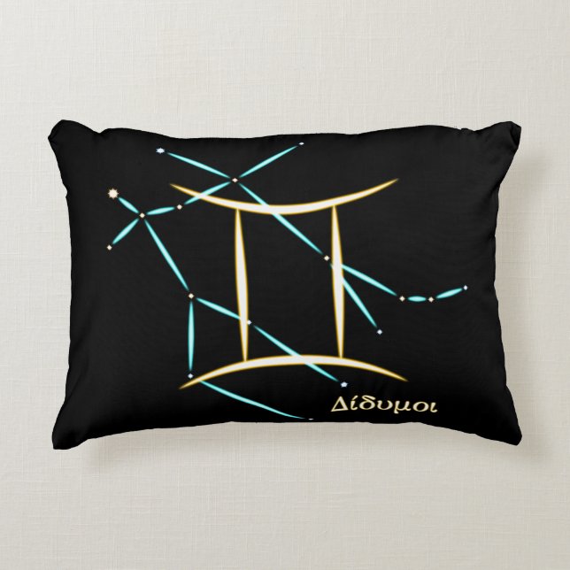 Zodiakusstjärnbild Tvillingarna accentkudde Prydnadskudde (Framsidan)