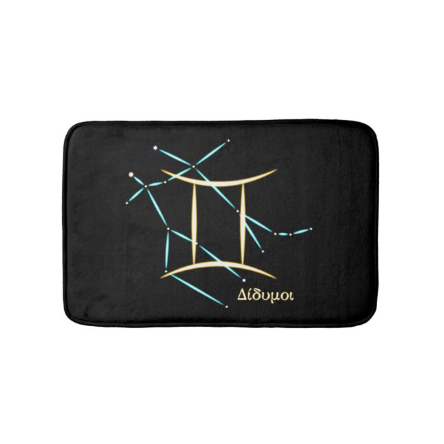 Zodiakusstjärnbild Tvillingarna Baddräksmatta Badrumsmatta (Framsidan)