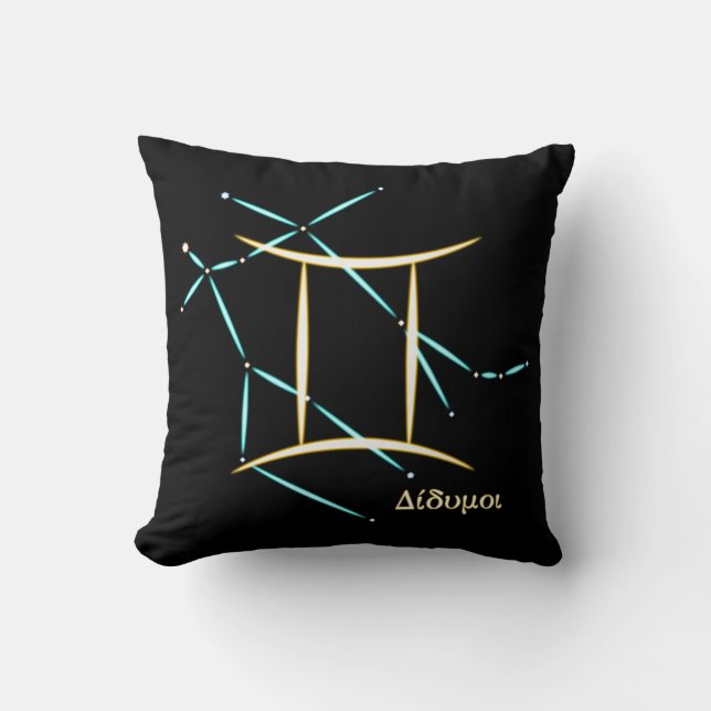 Zodiakusstjärnbild Tvillingarna Kastkudde Kudde (Framsida)