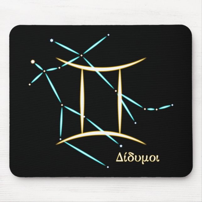 Zodiakusstjärnbild Tvillingarna Musmattor (Framsidan)