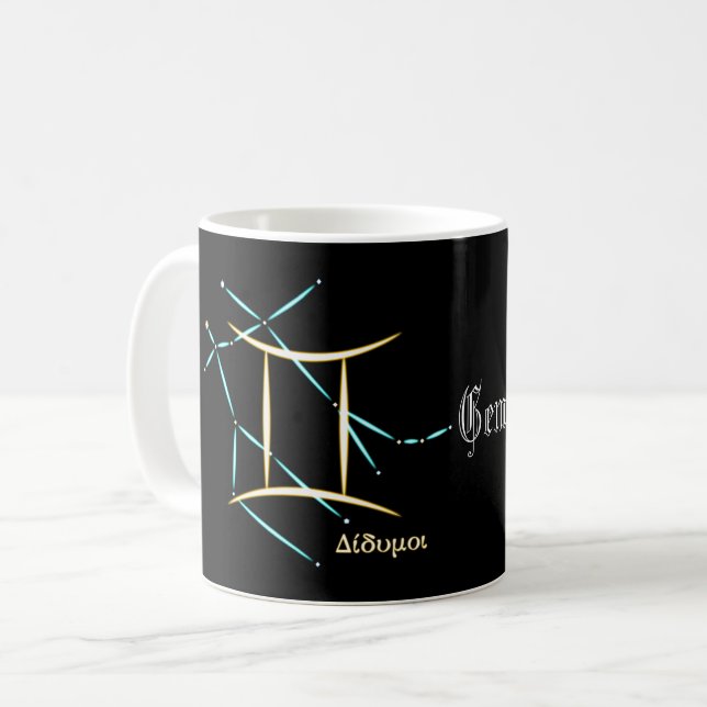 Zodiakusstjärnbilden Tvillingarna Kaffe Mugg (Framsida vänster)