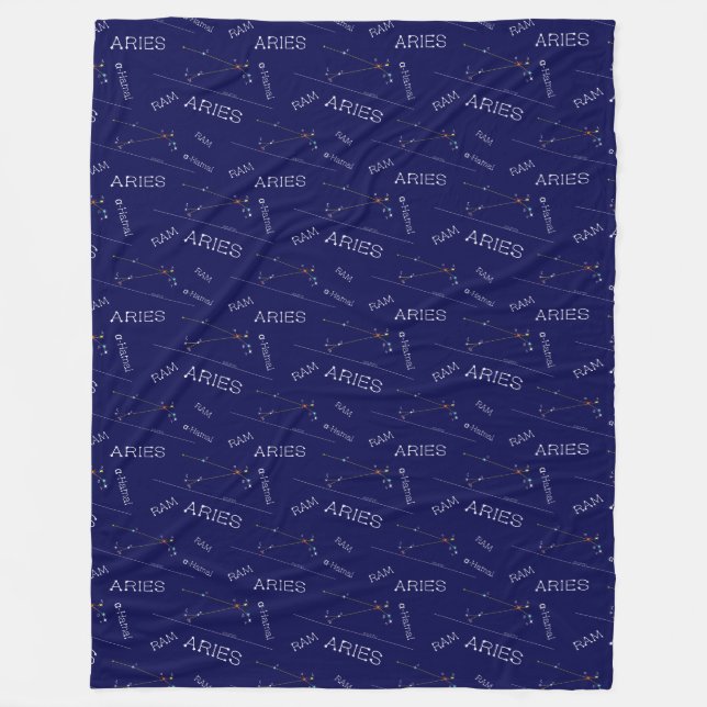 Zodiakusstjärnbilden Väduren Fleecefilt (Framsidan)