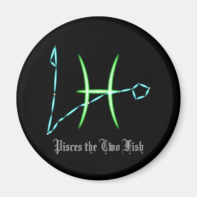 Zodiakusstjärnbildet Fiskarna Magnet (Framsidan)
