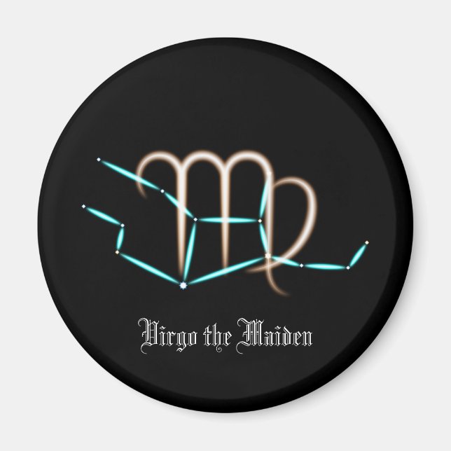 Zodiakusstjärnbildet Jungfrun Magnet (Framsidan)