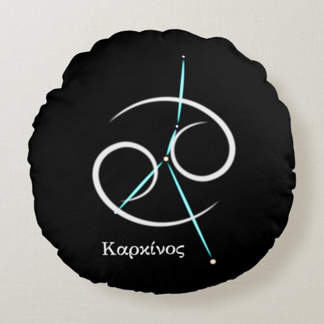 Zodiakusstjärnbildet Kräftan Rund Kudd Kudde (Framsidan)