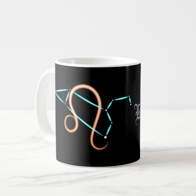 Zodiakusstjärnbildet Lejon Kaffe Mugg (Framsida vänster)