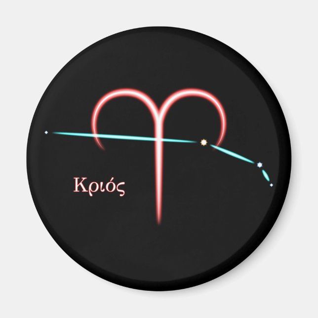 Zodiakusstjärnbildet Väduren Magnet (Framsidan)