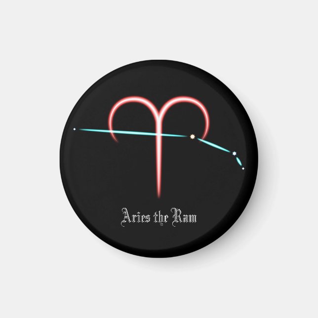 Zodiakusstjärnbildet Väduren Magnet (Framsidan)