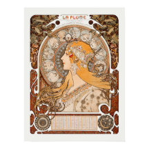 Zodiaque eller La Plume Alphonse Mucha Art nouveau