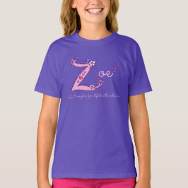 Zoe-flickor Z namn betydelse anpassad tee