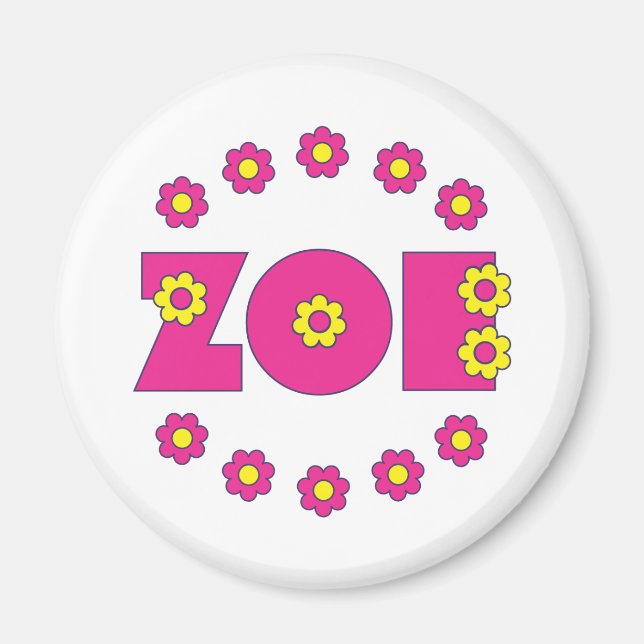 Zoe Flores Rosa Magnet (Framsidan)