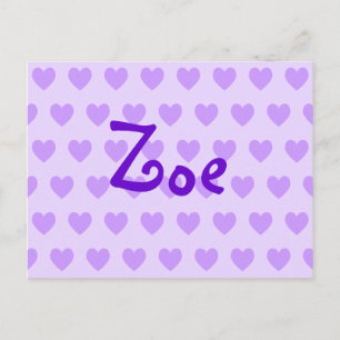 Zoe in Lila Vykort