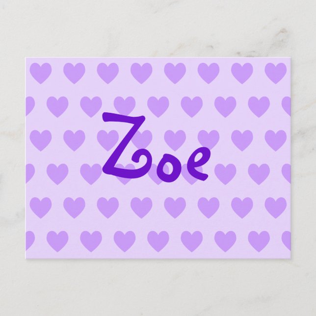 Zoe in Lila Vykort (Framsida)