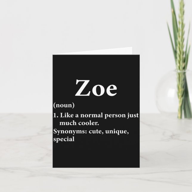 Zoe Name Definition Funny D  Kort (Framsida)
