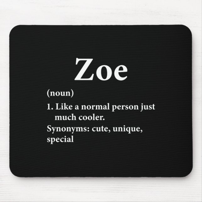 Zoe Namn Definition Rollig D  Musmatta (Framsidan)