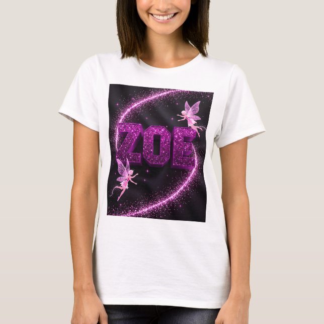 Zoe Personalized White Shirt – Gift for Her T Shirt (Framsida)