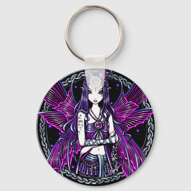 Zoe Rosa Måne & Stars Fairy Keychain Nyckelring (Framsida)