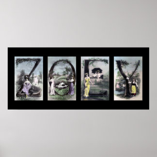 ZOEY Alphabet Brev Namn Art Poster