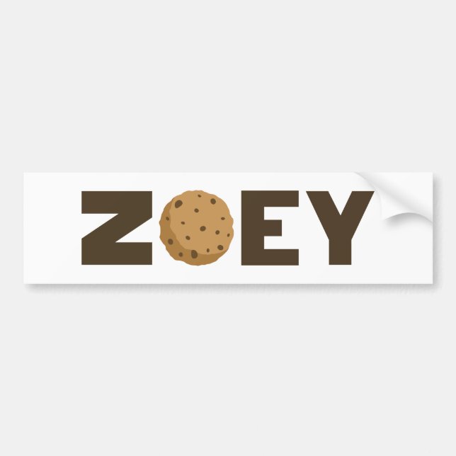 Zoey cookie-stötfångare bildekal (Framsidan)