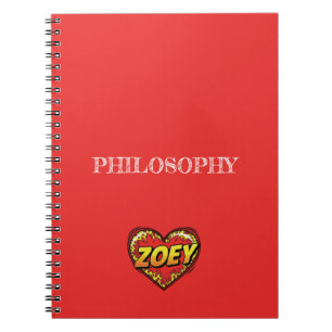 Zoey Heart Red Anteckningsbok