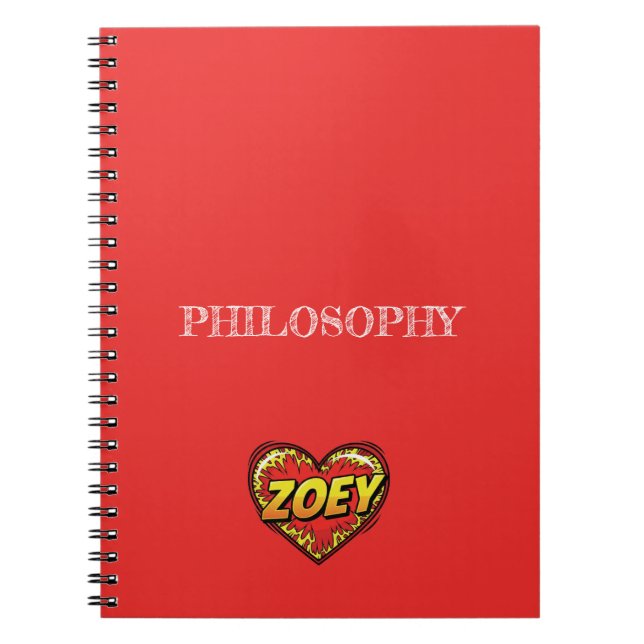 Zoey Heart Red Anteckningsbok (Framsidan)