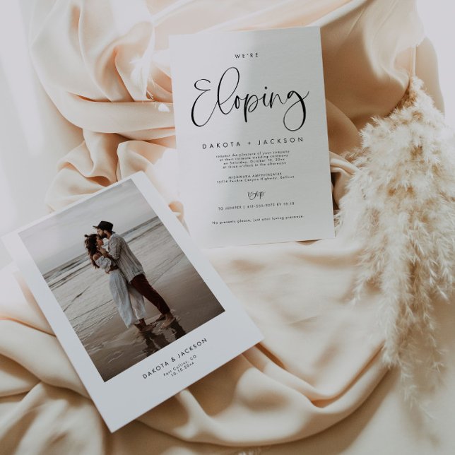 ZOEY Modern Elopement Wedding Invitation Inbjudningar (Skapare uppladdad)