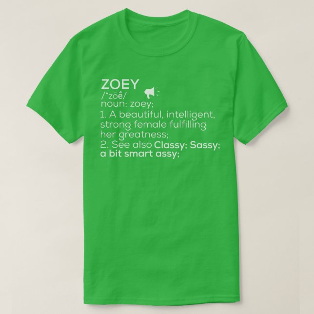 Zoey Namn Zoey Definition Zoey Female Namn Zoey Me T Shirt (Design framsida)