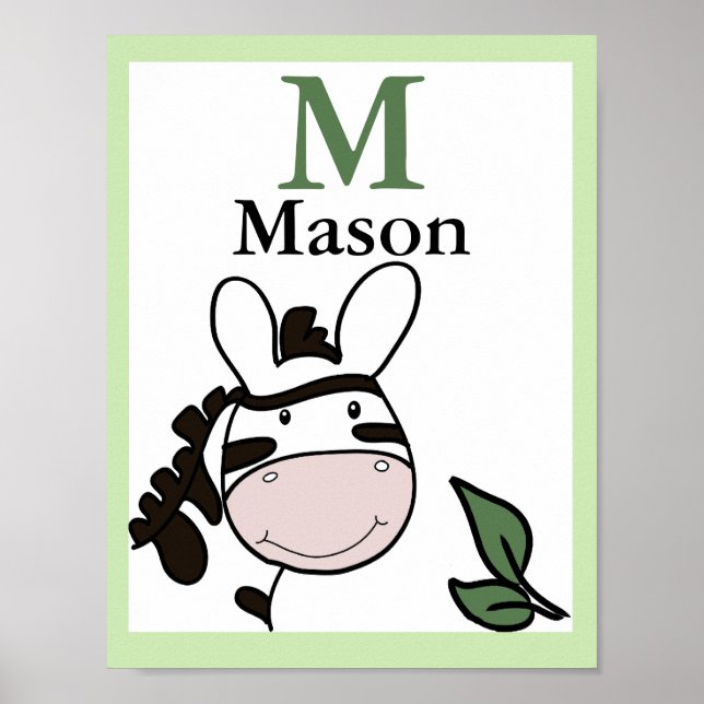 Zoey sebrana NAMN TRYCK Baby Djurliv Zoo (Framsidan)