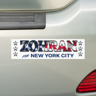 Zohran Mamdani NYC Amerikansk Flagga 2025 Bildekal
