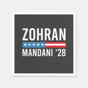 Zohran Mamdani NYC Borgmästarkandidat USA Flagga Pappersservett