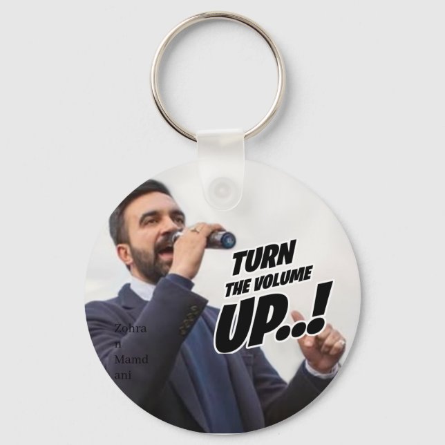 Zohran Mamdani - Turn the Volume Up Nyckelring (Framsida)