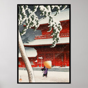 Zôjô-jitemplet i Shiba Tjugo vyer av Tokyo Poster
