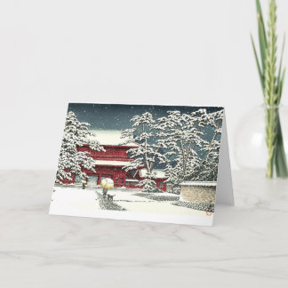 "Zojoji i Snö" av Kawase Hasui 川 瀬 巴 水 Helgkort