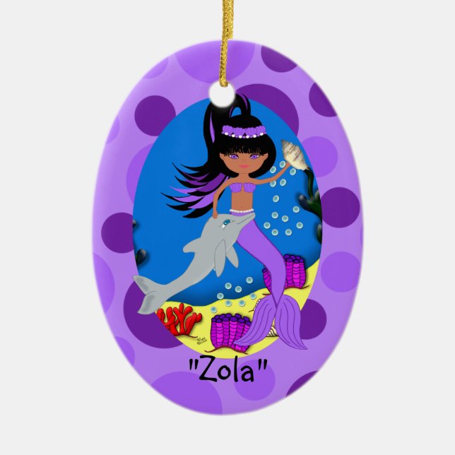 Zola Lila Sjöjungfru Ornament (Framsidan)