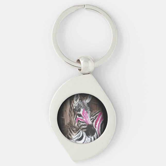 Zola sebrametallkeychainen swirl silverfärgad nyckelring (Framsidan)