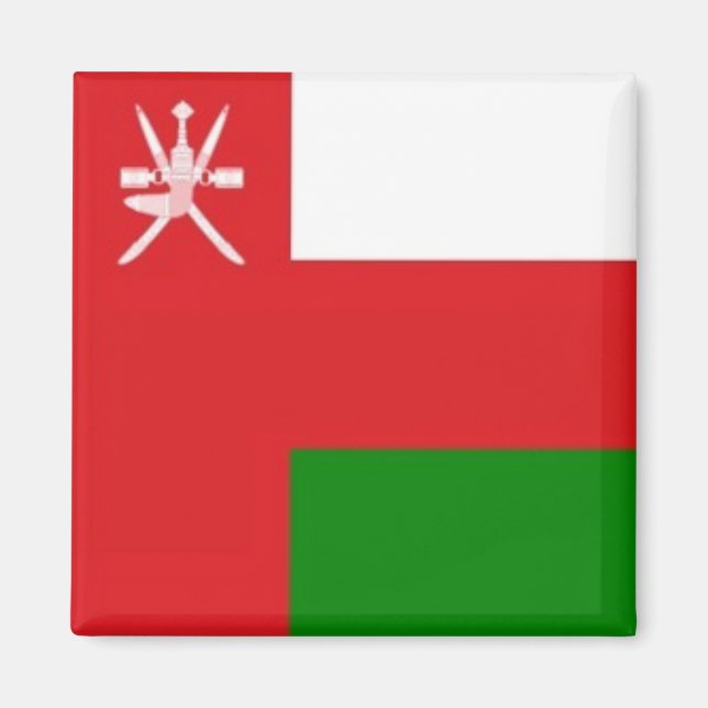 zOM001 Omani FLAGGA Oman, Fridge Magnet (Framsidan)