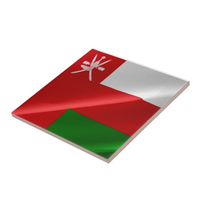 zOM002 wave Omani FLAGGA of Oman, Kakelplatta (Sidan)