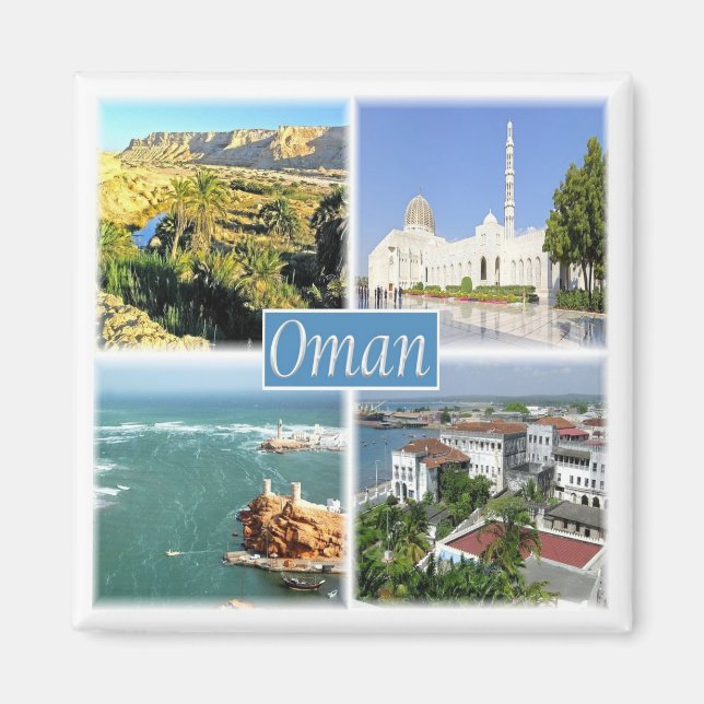 zOM005 OMAN-kollage, Asien, Fridge Magnet (Framsidan)