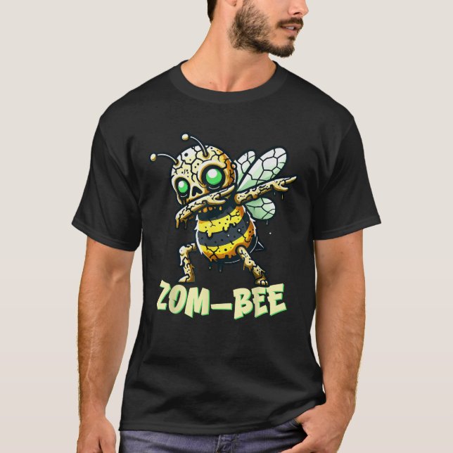 Zom Bee Bee är tyvärr Creepy Zombie Bee Tecknad Ha T Shirt (Framsida)