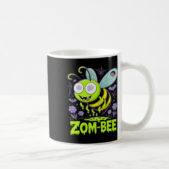 Zom-bee Cute Zombie Bee Funny Halloween Tee Kaffemugg (Höger)