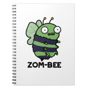 Zom-bee Funny Halloween Zombie Bee Pun Anteckningsbok
