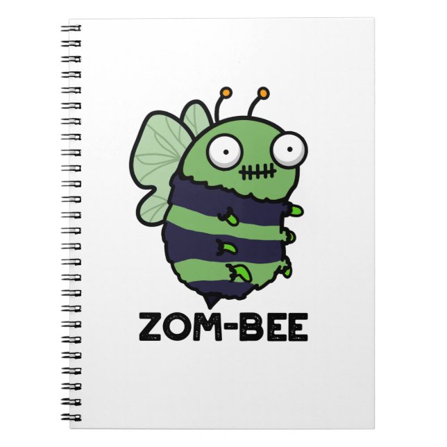 Zom-bee Funny Halloween Zombie Bee Pun Anteckningsbok (Framsidan)