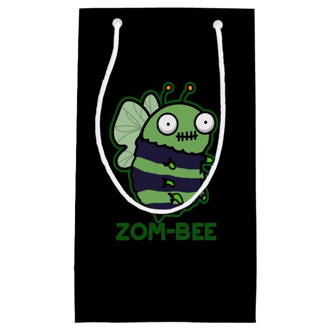 Zom-bee Funny Halloween Zombie Bee Pun Mörk BG (Framsidan)