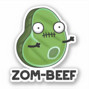 Zom-beef Funny Halloween Zombie Kött Pun Klistermärken