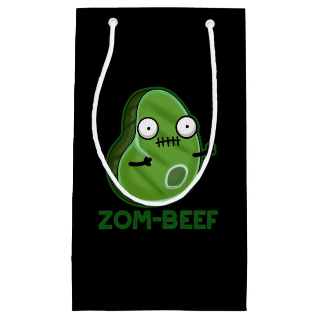 Zom-beef Funny Zombie Kött Pun Mörk BG (Framsidan)